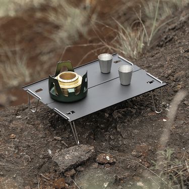 Aluminum convenient folding mini splicing aluminum alloy outdoor barbecue multi-purpose camping tea table_voghion.com