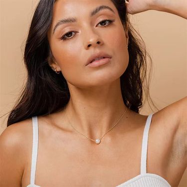 S925 Sterling Silver Pearl Necklace Simple 14k Gold Plated Single Shell Pearl Clavicle Chain_voghion.com