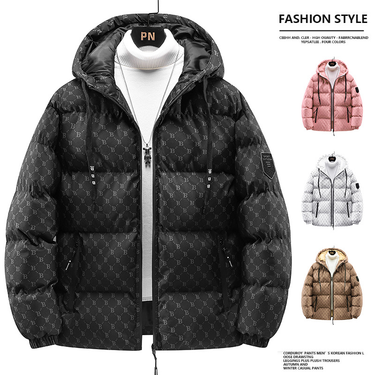 Men's Clothing Hooded Cotton Coat Men's Winter New Style B Letter Trendy Brand Couple Loose And Versatile Cotton Coat Thickened Warm Cotton Coat_voghion.com