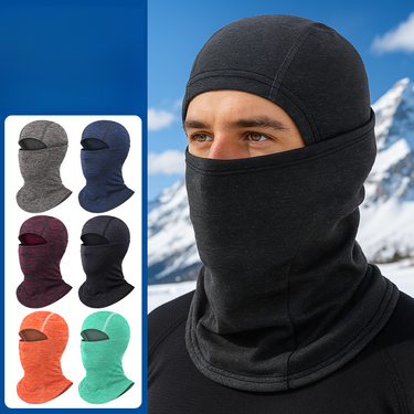 Winter Riding Thermal Head Cover With Cationic Lining, Fleece-lined Neck Warmer, Adjustable Motorcycle Windproof Mask_voghion.com