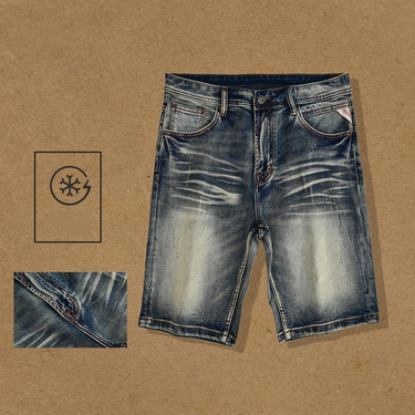 Men's Stretch Denim Shorts - Vintage Washed Distressed Casual Summer Shorts With Comfort Fit & Breathable Fabric_voghion.com