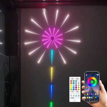 Phantom Fireworks Decorative LED Music Flowing USB Explosion Light Bar Bluetooth Full Color Fireworks Light Band_voghion.com