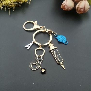 Accessories Doctor Nurse Medical Staff Syringe Needle Barrel Stethoscope Face Mask Keychain_voghion.com