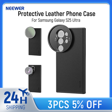 Newer Case, Protective Leather Phone Case With 17mm Lens Mounts & 67mm Filter Adapter For Samsung Galaxy S25 Ultra_voghion.com