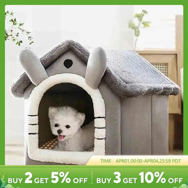 Indoor Warm Soft Pet Tent House Dog Kennel Cat Bed With Removable Cushion Suitable For Small Medium Large Pets_voghion.com