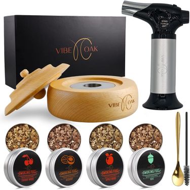 Kit With Torch 4 Flavors Wood Chips Bourbon - Cocktail Smoker Drink Whiskey Gift For A Friend - Easy To Use Drink Smoker Old Fashioned Cocktail Kit_voghion.com