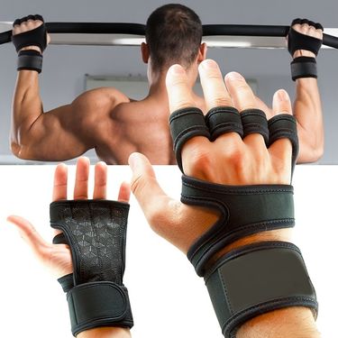 Unisex Fingerless Gloves: Perfect For Weightlifting, Gym Workout, Bodybuilding & Dumbbell Training - With Hook & Loop Fastener_voghion.com