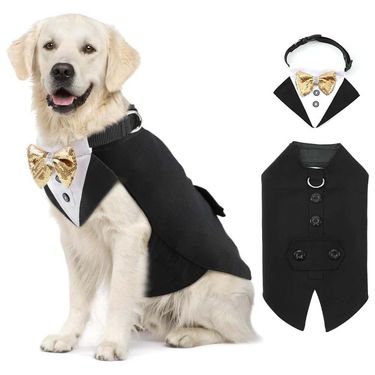 TANPOPO New Clothes Suit Tuxedo Scarf Pet Apparel Party Costume_voghion.com