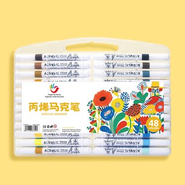 Vibrant Quick-Dry Acrylic Markers Set - 12/24/36/48 Colors For Kids & Artists, Waterproof & Non-Toxic, Ideal For Sketching, Doodling & DIY Crafts_voghion.com