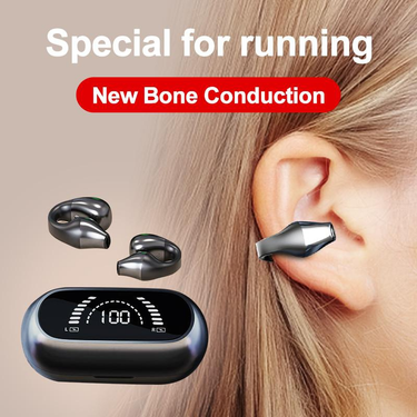 NEW Bone Conduction Earphone Bluetooth 5.2 Ear Clip On Ear Earring Wireless Headphones Sports Headsets Ear Hook With Mic_voghion.com