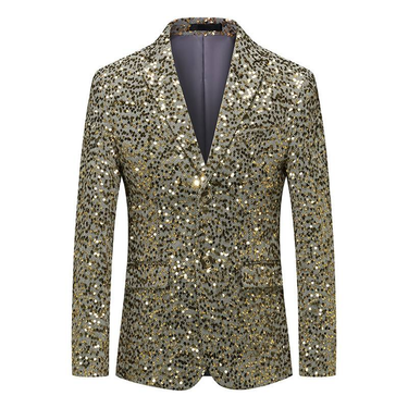 Men's Business Casual Suit, Luxury Suit, Sequin Suit, Gold And Silver Suit For Party And Wedding_voghion.com