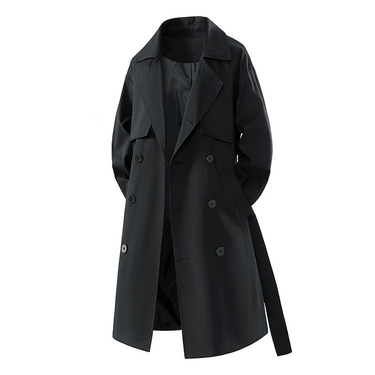 Inspired Mid-Length Trench Coat For Men – Stylish, Lightweight & Comfortable Streetwear Fashion With Belt & Double Breasted Design_voghion.com