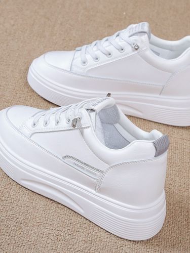 White Spring Hidden Heel Lightweight Fashion Shoes_voghion.com