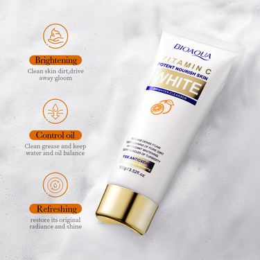 BIOAOUA Vitamin C Whitening and Brightening Facial Milk Oil Control Deep Cleansing_voghion.com