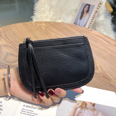 Order Korean Style Women's Wallet Genuine Leather Short Thin Fashion Cowhide Multi-color Card Holder Zipper Mini Coin_voghion.com