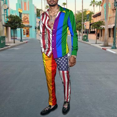 Premium 2025 Spring Summer Men Shirt Set Brand Print Fashion Simple Two Piece Set Mens Luxury Lightweight Party Long Sleeves Sui_voghion.com