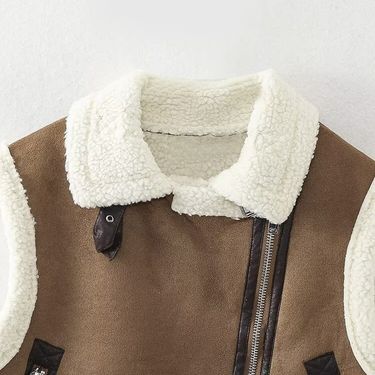 Women s clothing autumn and winter new street fashion double sided short vest jacket_voghion.com