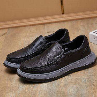 New men's set foot casual shoes light soft thick soles comfortable breathable line male leather shoes_ipsvogv.com