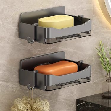 Bathroom Wall-Mounted Dish No Water Accumulation New Soap Holder Home Drainage Storage Rack_voghion.com