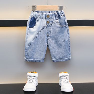 Mother &Kids Boys shorts summer children's denim thin baby stretchy style pants boys handsome mid-length pants trendy_voghion.com