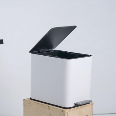 SSTC101-10L-W, Stainless Steel Kitchen Trash Can, 10L, White_voghion.com