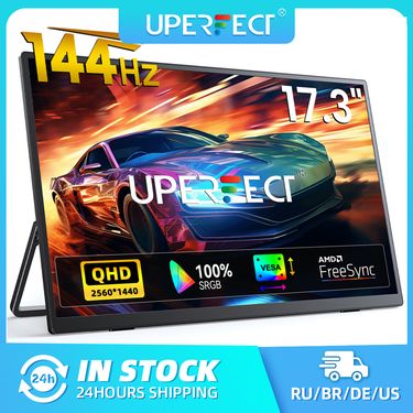 UPERFECT 2K 144Hz Portable Gaming Monitor 17.3 Inch HDR FreeSync HDMI Type C Second Screen For Laptop PC Phone Game_voghion.com