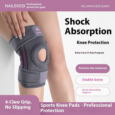 Professional Knee Brace For Running, Hiking & Sports - 4-Claw Spring Support With Silicone Pad - Unisex Design For Men & Women_voghion.com