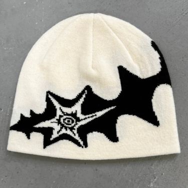 Women's Hats Personality Warm Knitted Hat Autumn And Winter Jacquard Men And Women Retro Street Casual Face Small Pullover Cold Hat_voghion.com