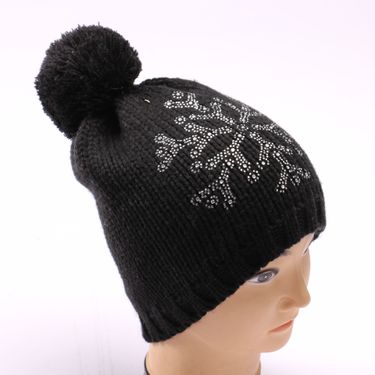 Custom Winter Thickened Warm Fashion Rhinestone - Gold Foil Knitted Hat_voghion.com