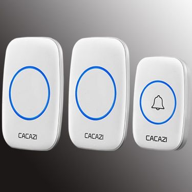 Wireless Doorbell With Dual Receivers, 38 Melodies, Long Range Up To 50m, 110-220V AC Power, For Home & Elderly Care (Black/White)_voghion.com