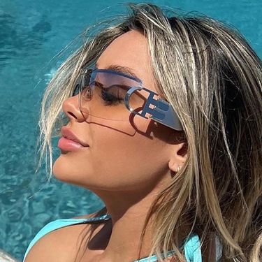 New Frameless Y2K Technology Fashionable Sports Mirror Personalized And Trendy Shooting Futuristic Millennium Sunglasses_voghion.com