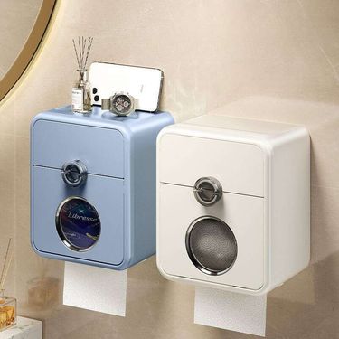 Toilet Non Punched Tissue Sanitary Napkin Waterproof Toilet Drawer Box, Roll Paper Storage Rack_voghion.com