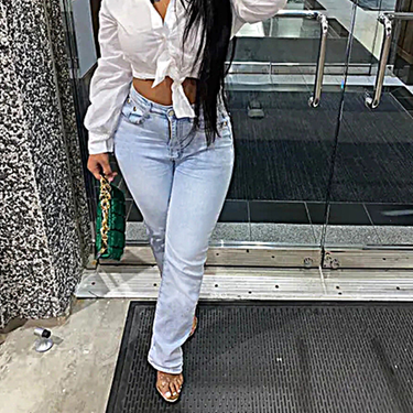 Women's fashion casual retro jeans_voghion.com