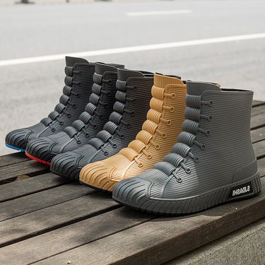 Fashion Rain Shoes Men's Medium Tube Waterproof And Non-slip Water Shoes, Fishing Car Wash Rubber Shoes, Rain Boots_voghion.com