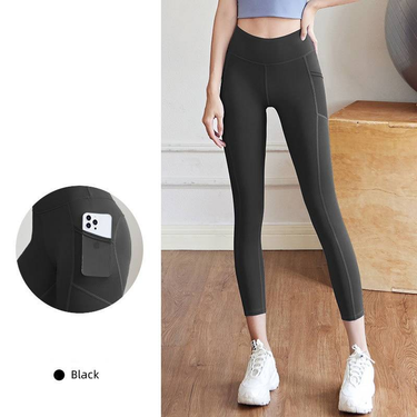 Women's High - Waisted Butt - Lifting Yoga Pants With Mesh Side Pockets, Elastic Compression Sports Leggings For Running, Yoga And Fitness_voghion.com
