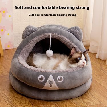 New Cute Mongolian yurt Pet Semi Closed Panda Fun Cat Playful Autumn and Winter Warm Dog Nest_voghion.com