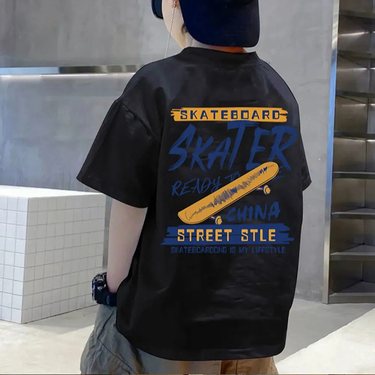 Kids’ Clothing Boys Short Sleeved T Shirt Summer New Children's Summer Pure Cotton Loose T Shirt Tops Big Boy Men's Street Blasting Short Sleeved T_voghion.com
