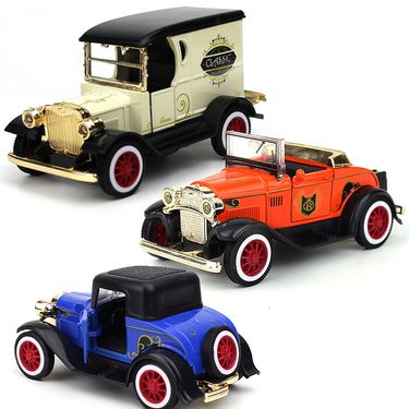 Retro Alloy Car Model FT Convertible Classic Car Metal Pull Back Toy Gift Cake Ornament Ford Car_voghion.com