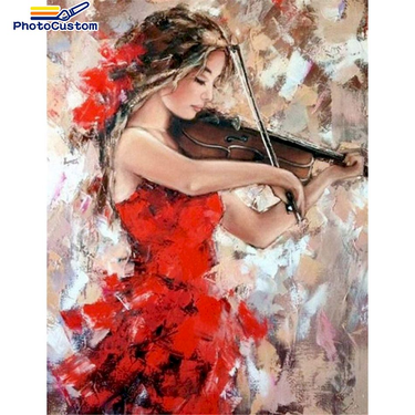 PhotoCustom Diy Diamond Painting Woman Plays The Violin Diamond Embroidery Decor Handiwork Art Gift_voghion.com