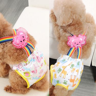 Teddy Bichon With Straps, Safety For Female Dogs, Menstrual Pants, Anti-Harassment Underwear, Pet Sanitary Pants_voghion.com