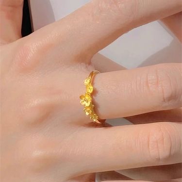 Peach Blossom For Women, Blossoming Flowers, Sweet And Elegant, Versatile, Exquisite, Simple, Adjustable Open Ring_voghion.com