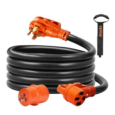 15 Ft RV Extension Cord, 50 Amp, Heavy Duty STW RV Power Cord, NEMA 14-50R Female NEMA 14-50P Male Plug, With LED Indicator Handle 15A Adapter, For_voghion.com