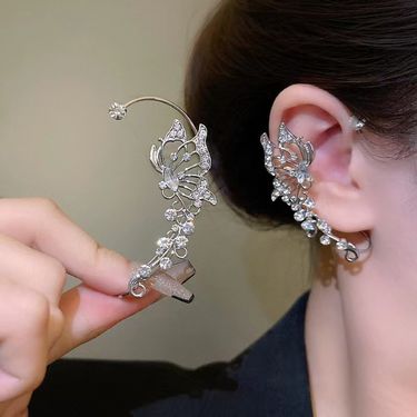 New Shiny Butterfly Hooks Super Fairy Niche Light Luxury Earrings Hot Selling Fashion Non-Pierced Ear Clips_voghion.com