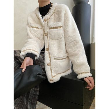Women's Clothing Champagne Gold Fashionable Mink Velvet Eco-friendly Fur Fur Coat _ecoleips.com