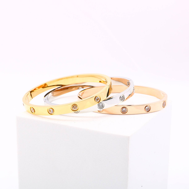 Bracelet Ten Diamond Buckle Titanium Steel Bracelet Internet Celebrity Jewelry_voghion.com