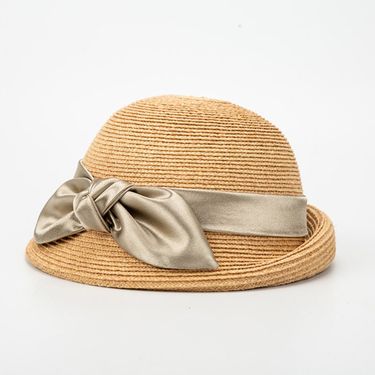 New Arrivals Women Raffia Straw Hats Ribbon Bow Blower Ladies Summer Fedora Outdoor Sun wedding Party Hat_voghion.com