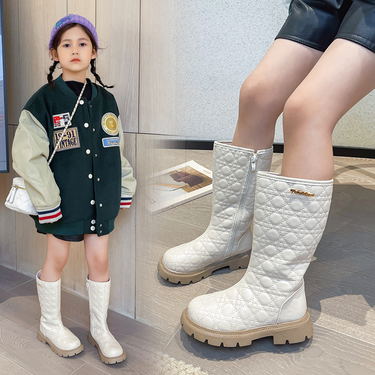 Winter Er Mian Girls' Mid To Big Boys' Long Boots_voghion.com
