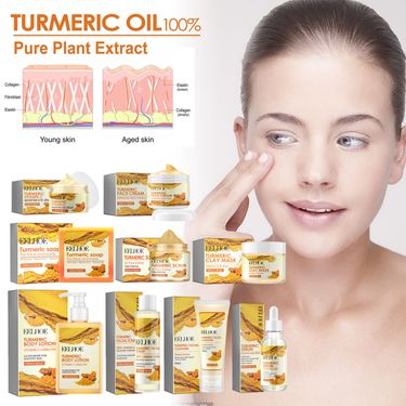 EELHOE Turmeric Skincare Series Deeply Cleans Repairs Barrier, Moisturizes Brightens Whitening and Hydrating Skin_voghion.com