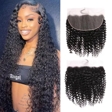 Brazilian Kinky Curly 13x4 Lace Frontal Human Hair Afro Transparent 4x4 Lace Closure_voghion.com