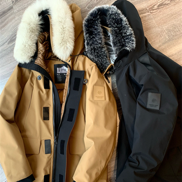 Men's Clothing Store 2K+ 90 goose Silk cotton fox fur collar winter men's thick warm solid color casual hooded Silk cotton jacket_voghion.com